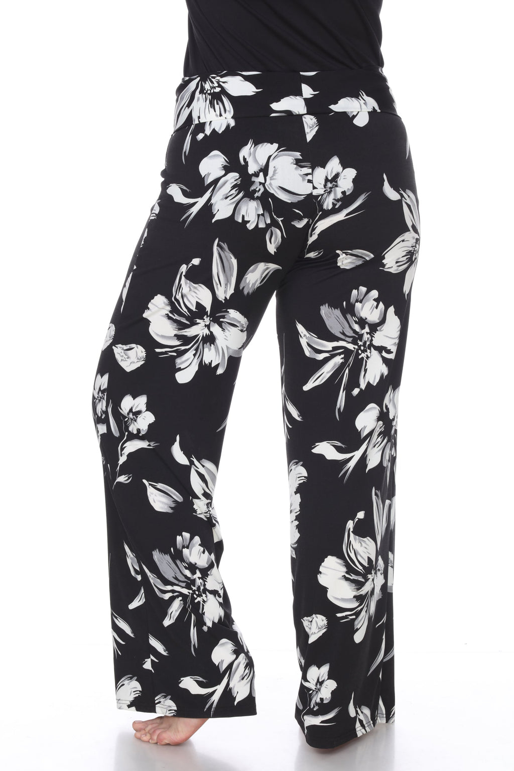 Flower Print Plus Size Palazzo Pants - Plus