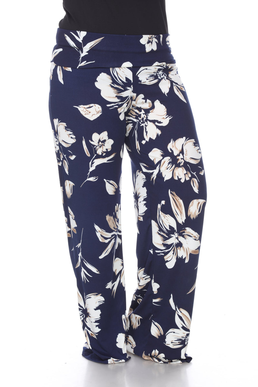 Flower Print Plus Size Palazzo Pants - Plus