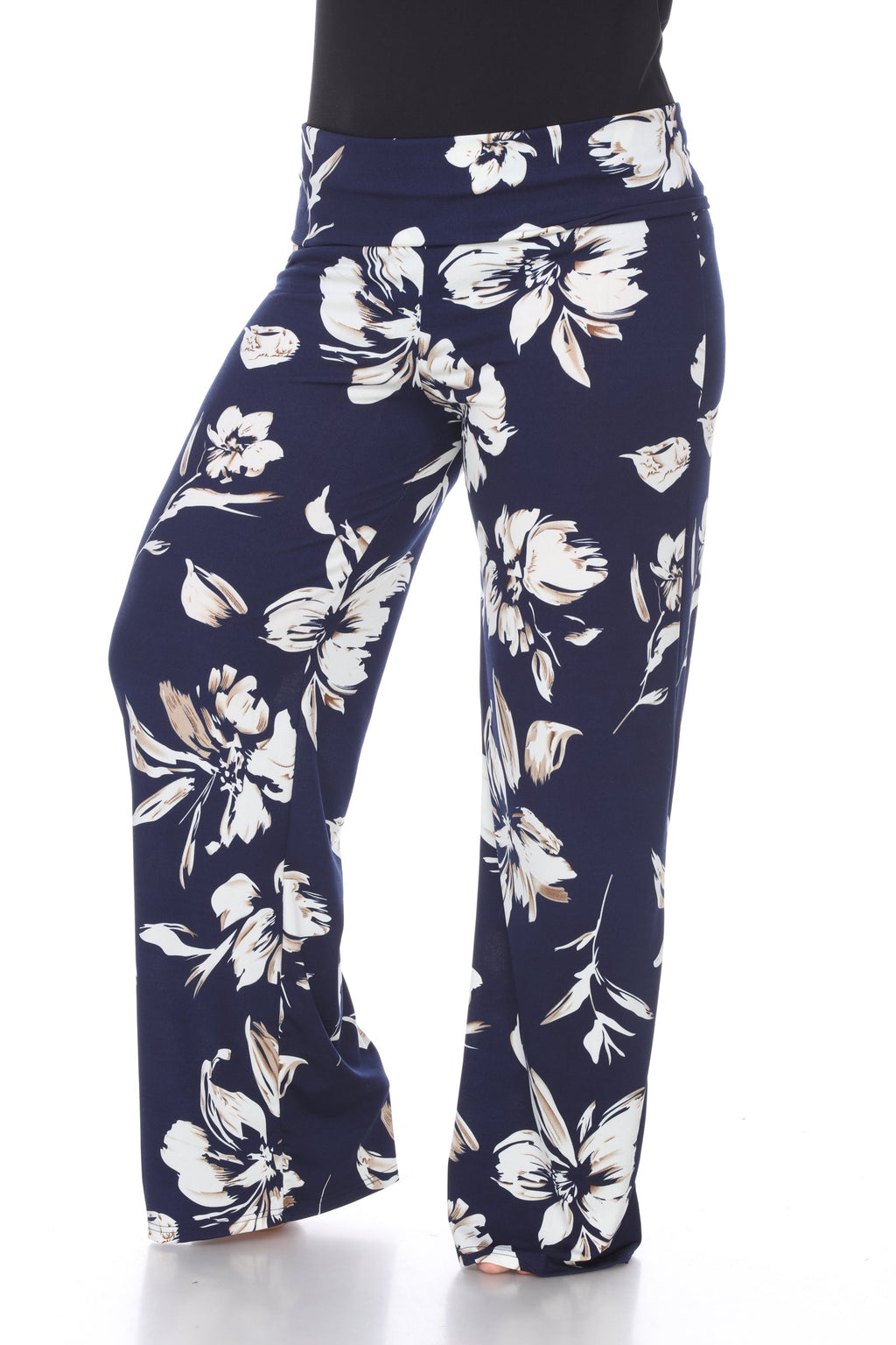 Flower Print Plus Size Palazzo Pants - Plus