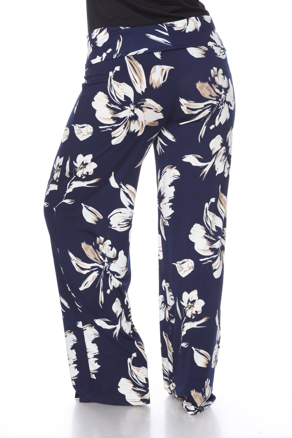 Flower Print Plus Size Palazzo Pants - Plus