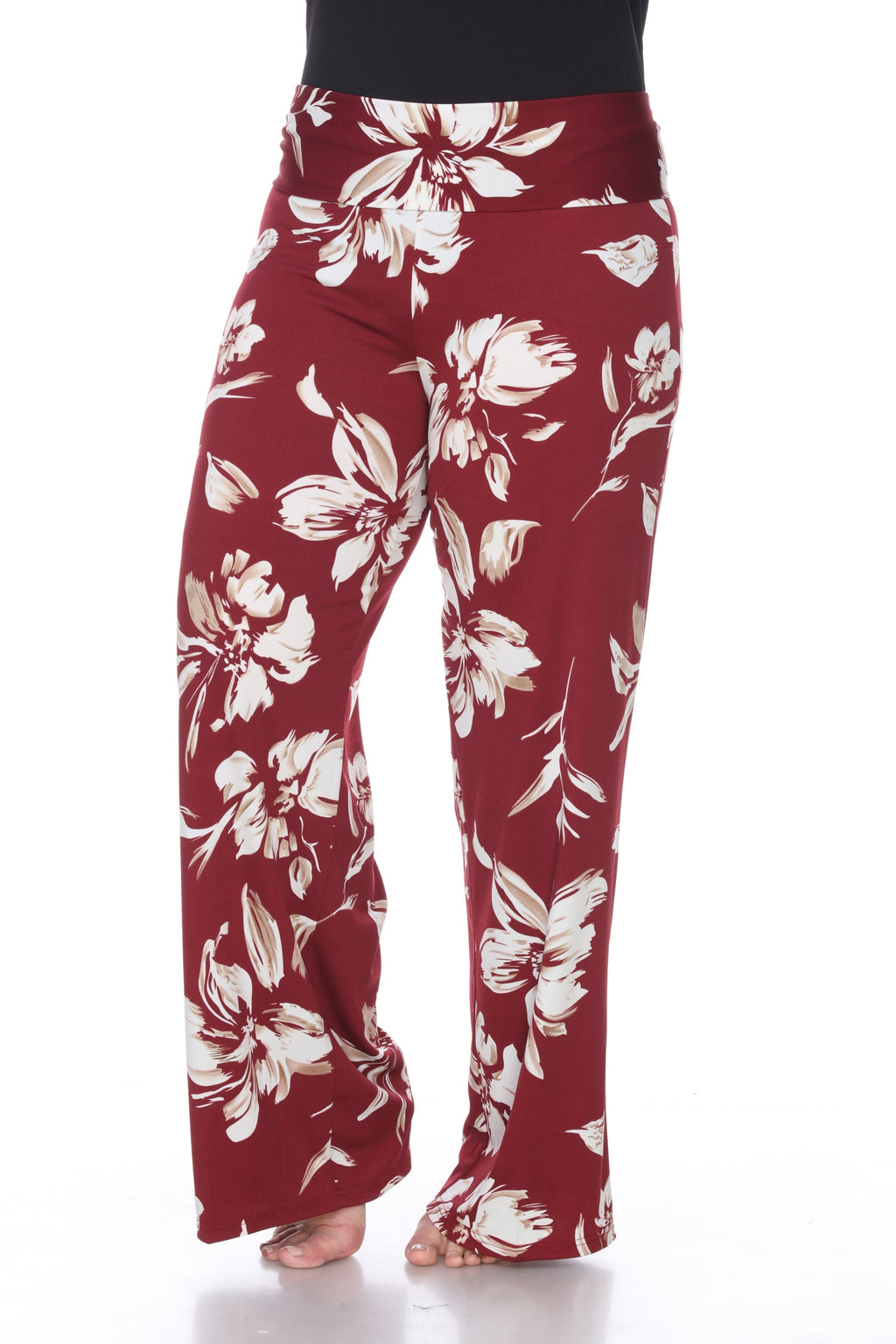 Flower Print Plus Size Palazzo Pants - Plus