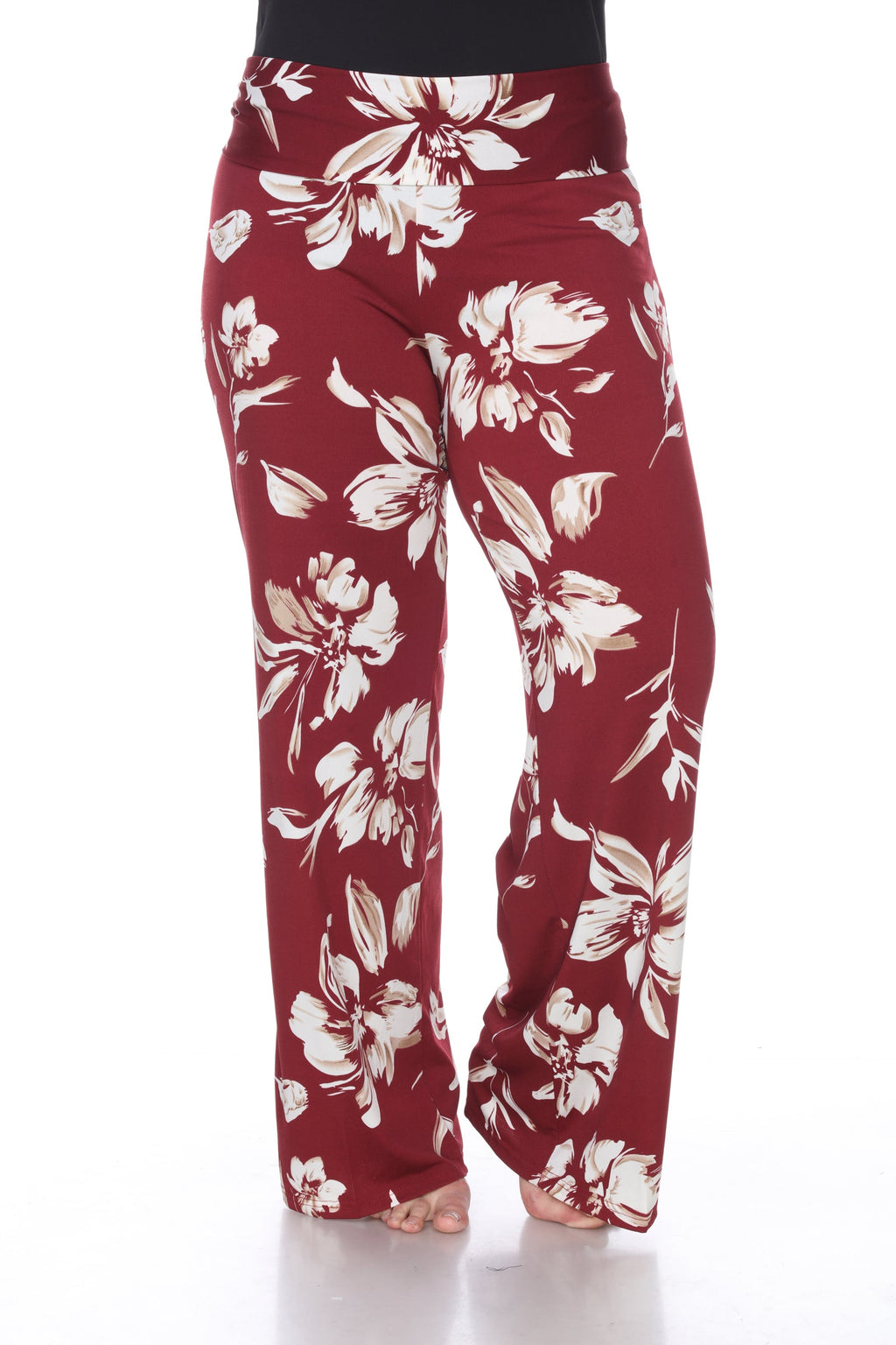 Flower Print Plus Size Palazzo Pants - Plus