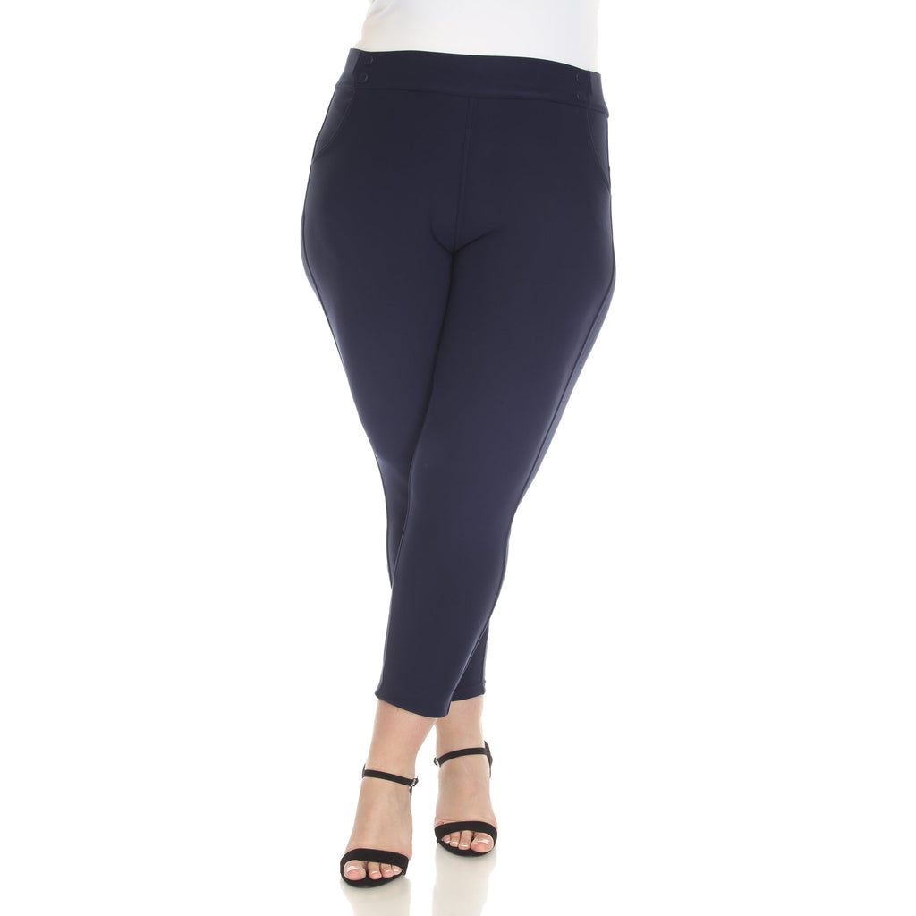 Super Soft Elastic Waistband Skinny Pants - Plus