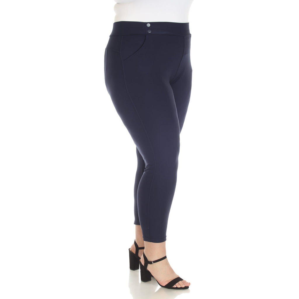 Super Soft Elastic Waistband Skinny Pants - Plus