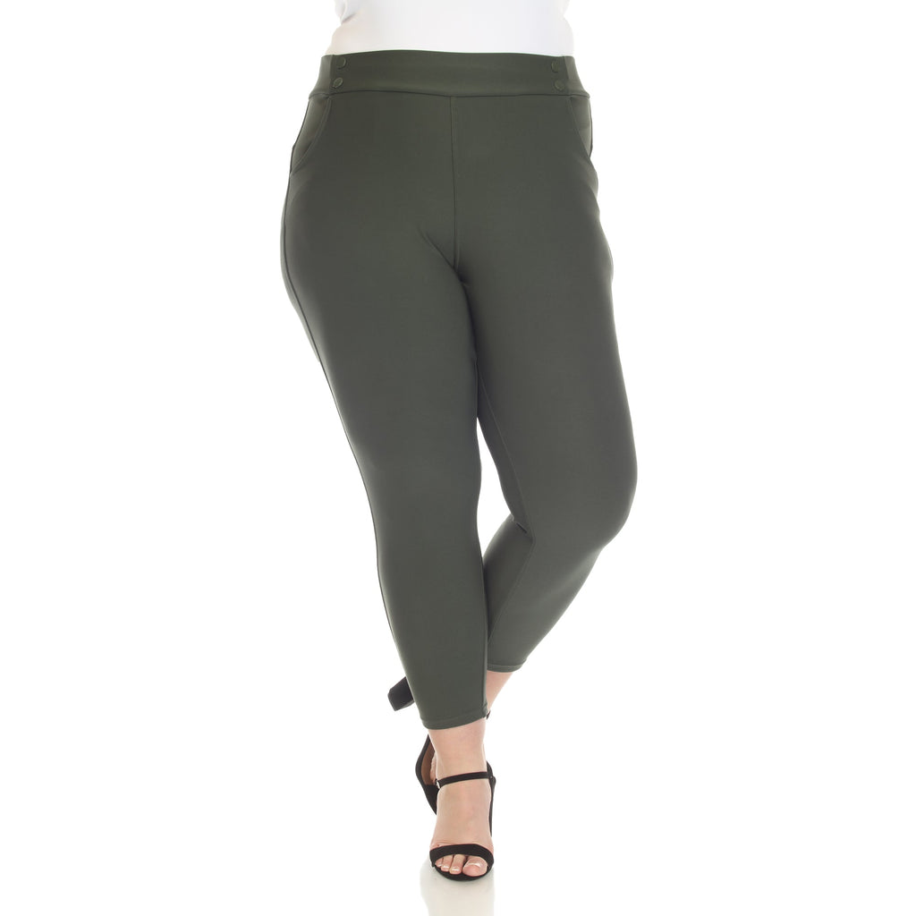 Super Soft Elastic Waistband Skinny Pants - Plus