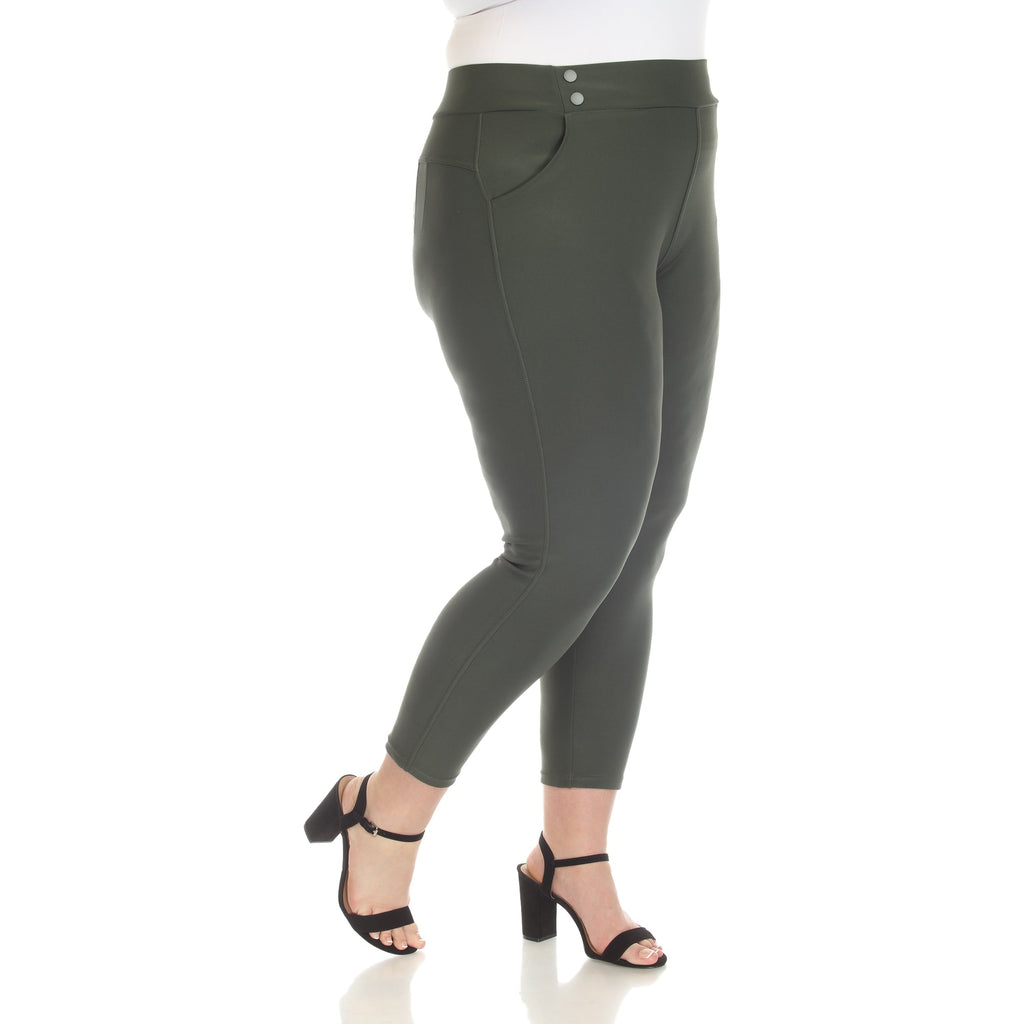 Super Soft Elastic Waistband Skinny Pants - Plus