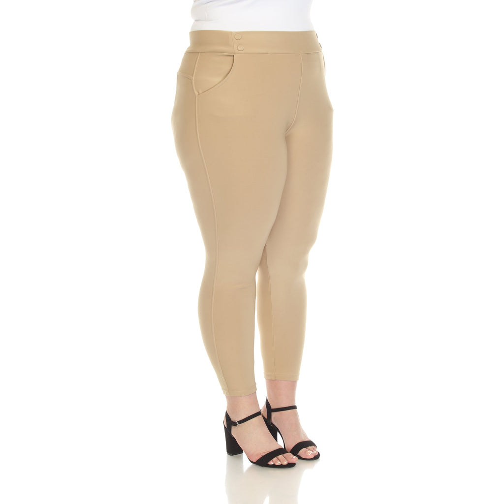 Super Soft Elastic Waistband Skinny Pants - Plus