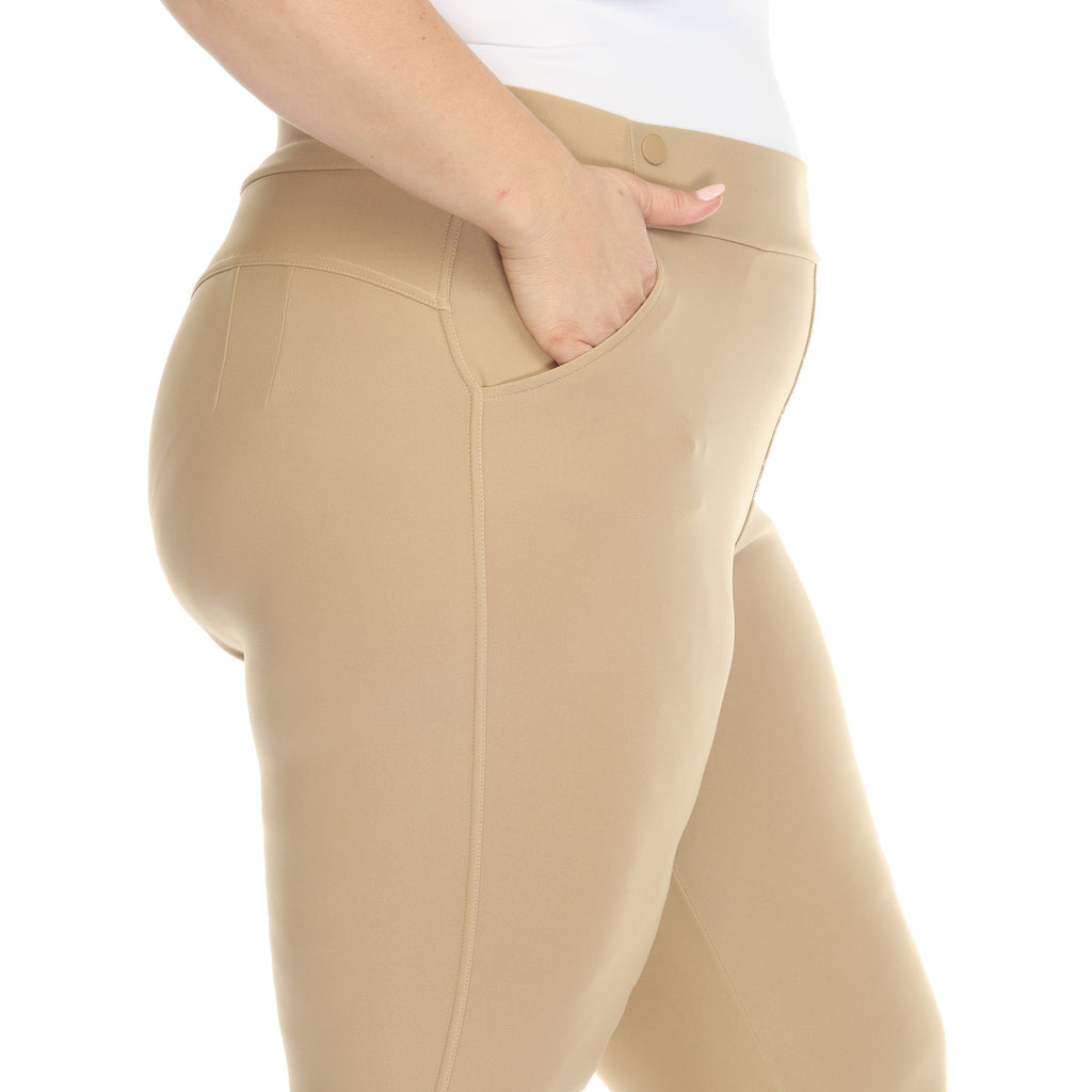 Super Soft Elastic Waistband Skinny Pants - Plus