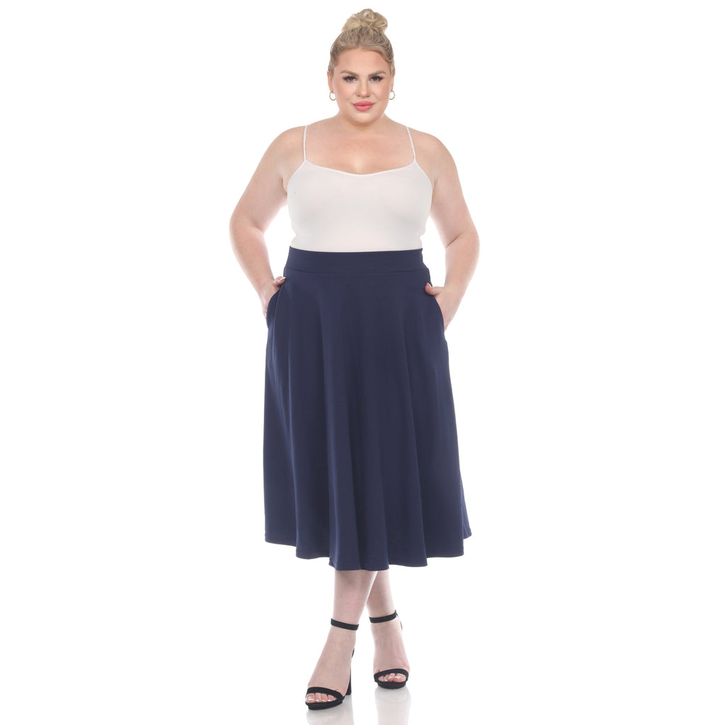 Tasmin' Flare Midi Skirts - Plus