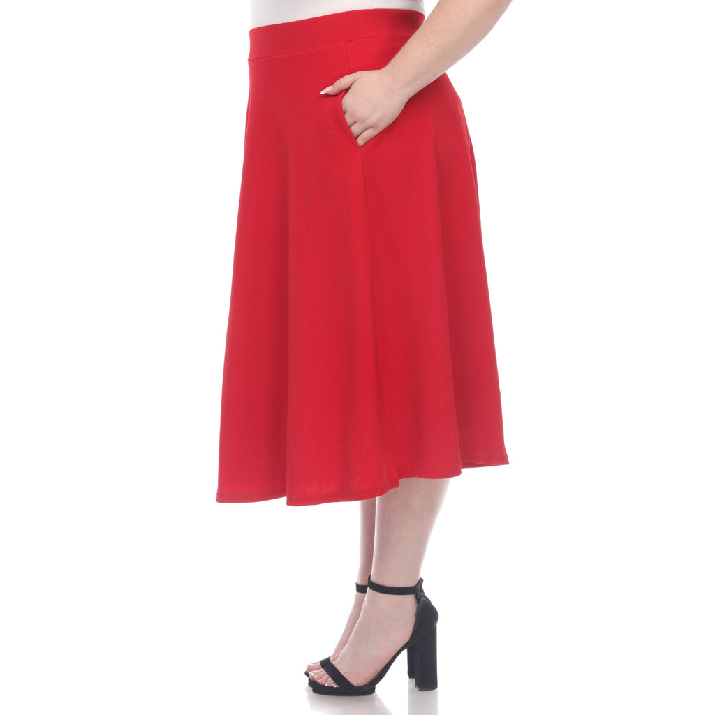 Tasmin' Flare Midi Skirts - Plus