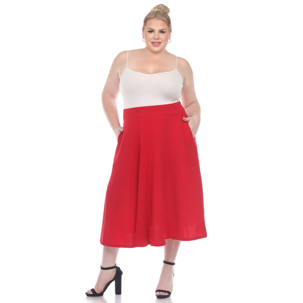 Tasmin' Flare Midi Skirts - Plus