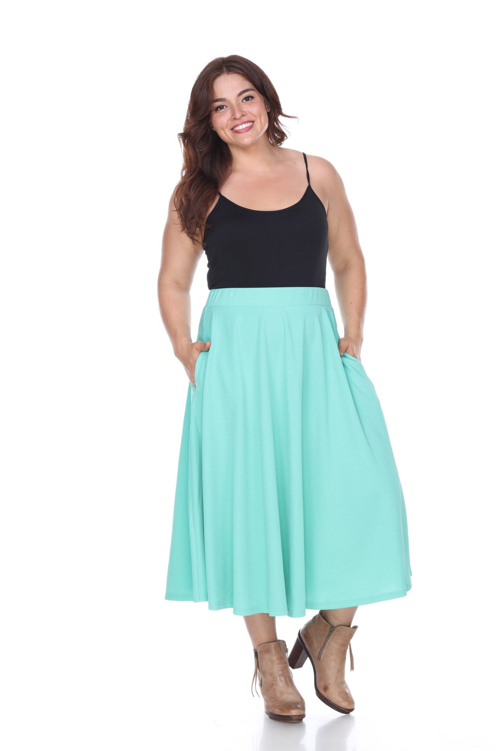 Tasmin' Flare Midi Skirts - Plus