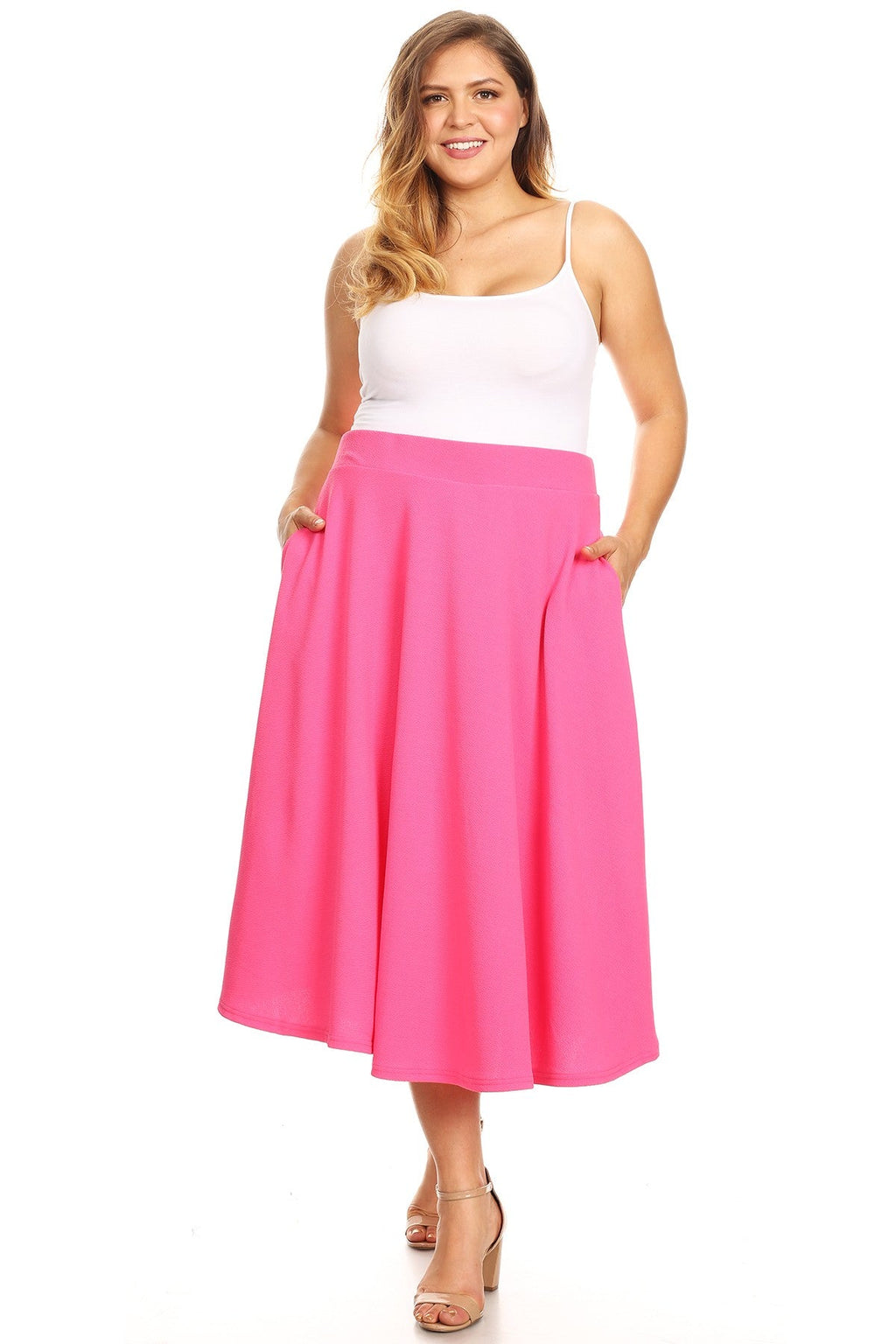 Tasmin' Flare Midi Skirts - Plus