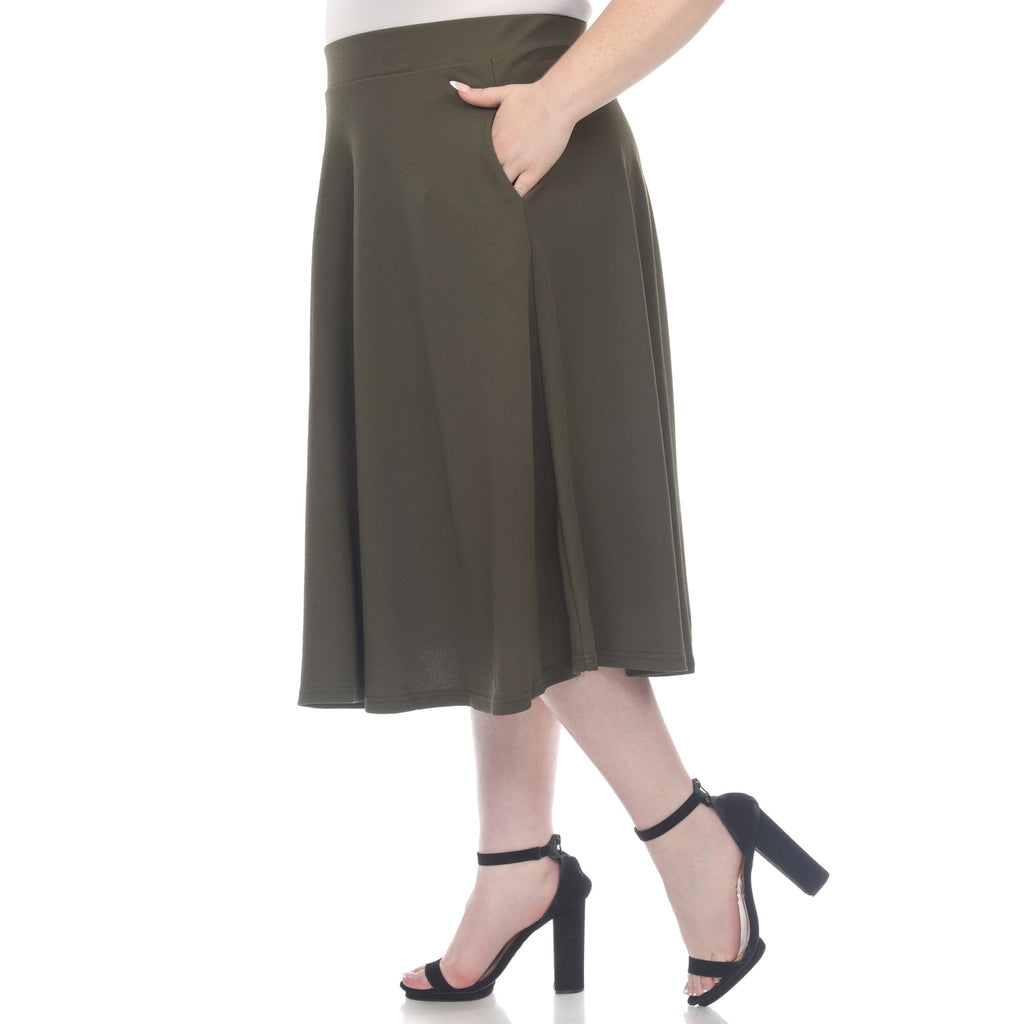 Tasmin' Flare Midi Skirts - Plus