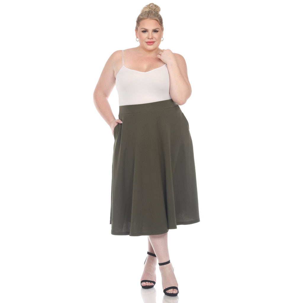 Tasmin' Flare Midi Skirts - Plus