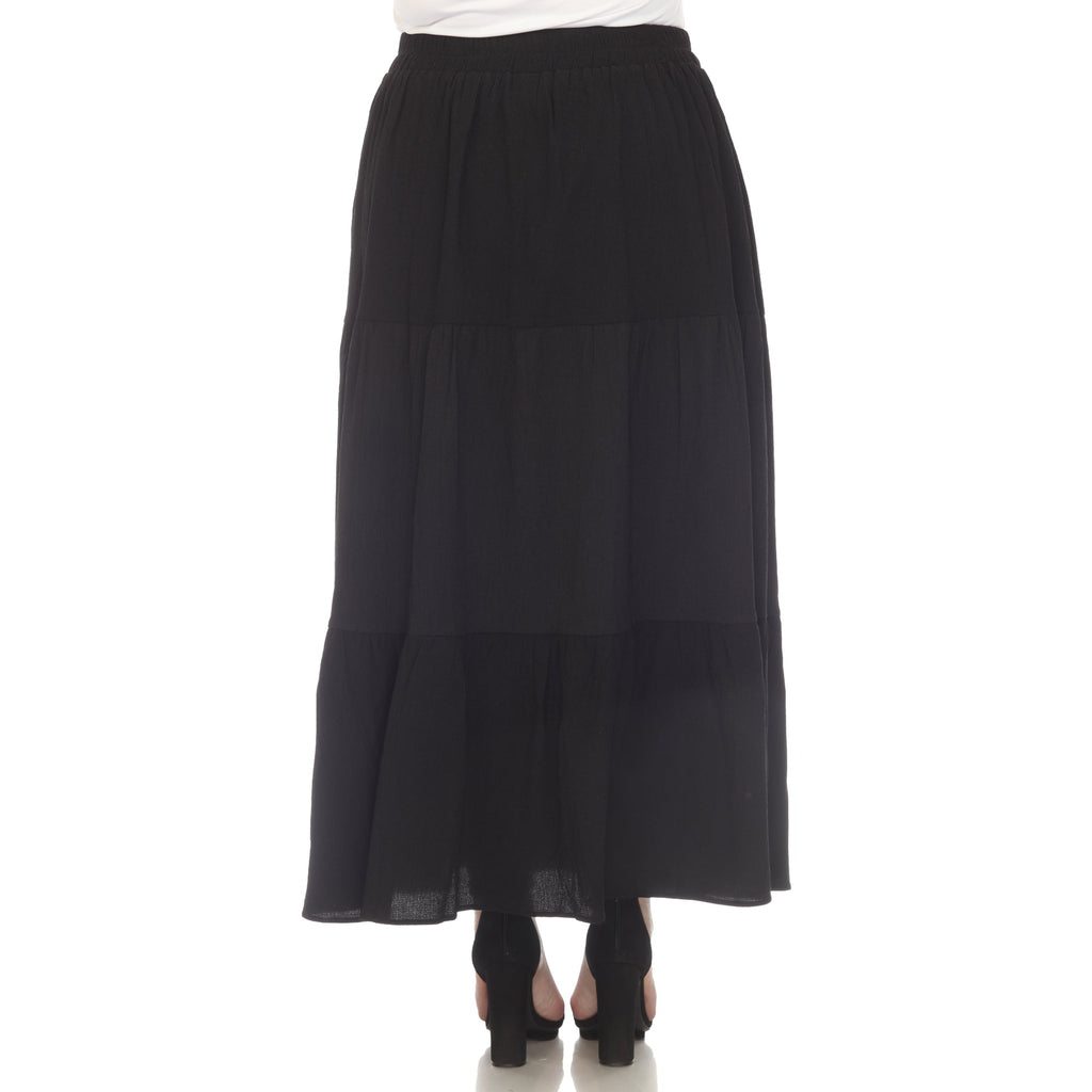 Pleated Tiered Maxi Skirt - Plus