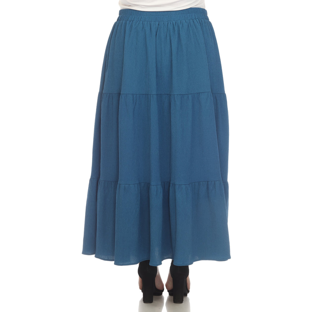 Pleated Tiered Maxi Skirt - Plus