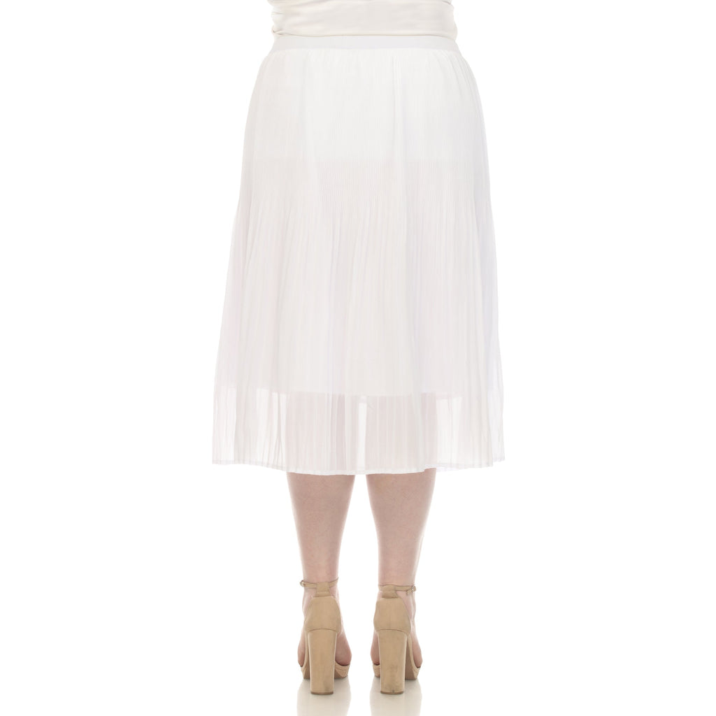 Pleated Chiffon Midi Skirt - Plus