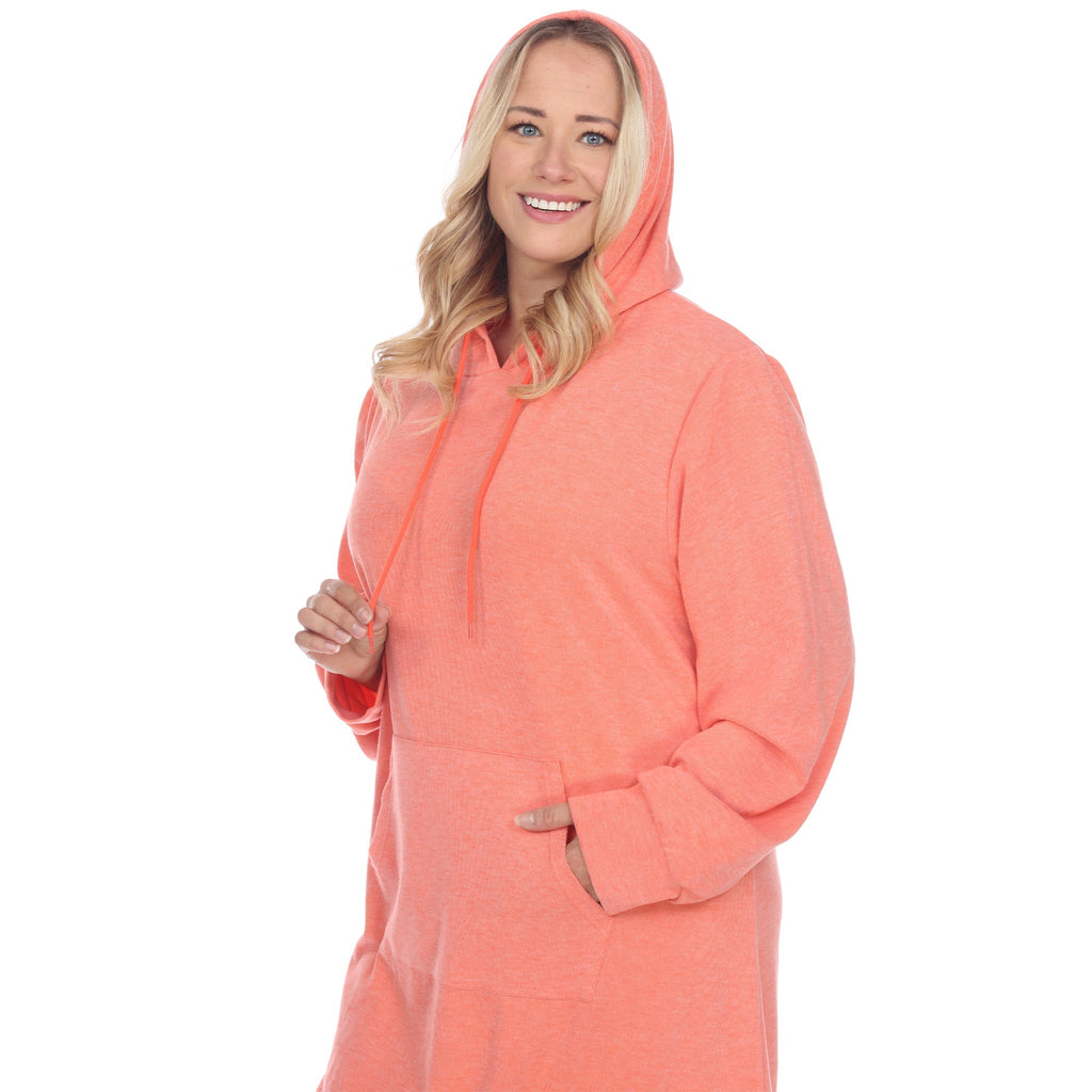 Hoodie Sweatshirt Dress - Plus (7 colors Available)