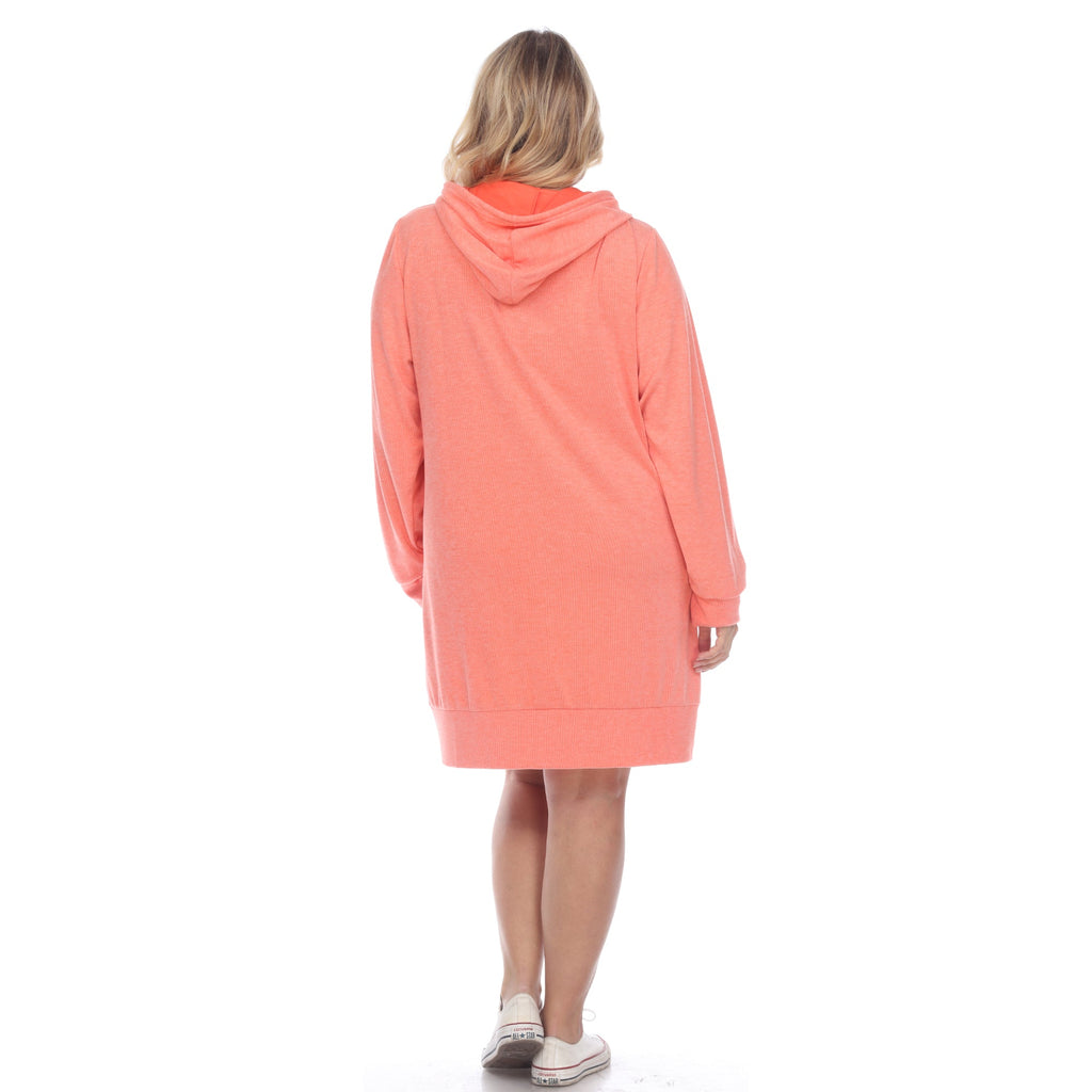 Hoodie Sweatshirt Dress - Plus (7 colors Available)