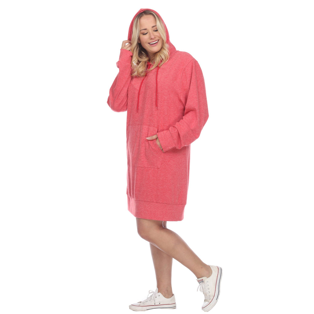 Hoodie Sweatshirt Dress - Plus (7 colors Available)