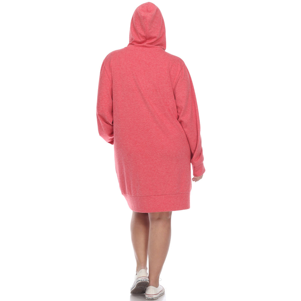 Hoodie Sweatshirt Dress - Plus (7 colors Available)