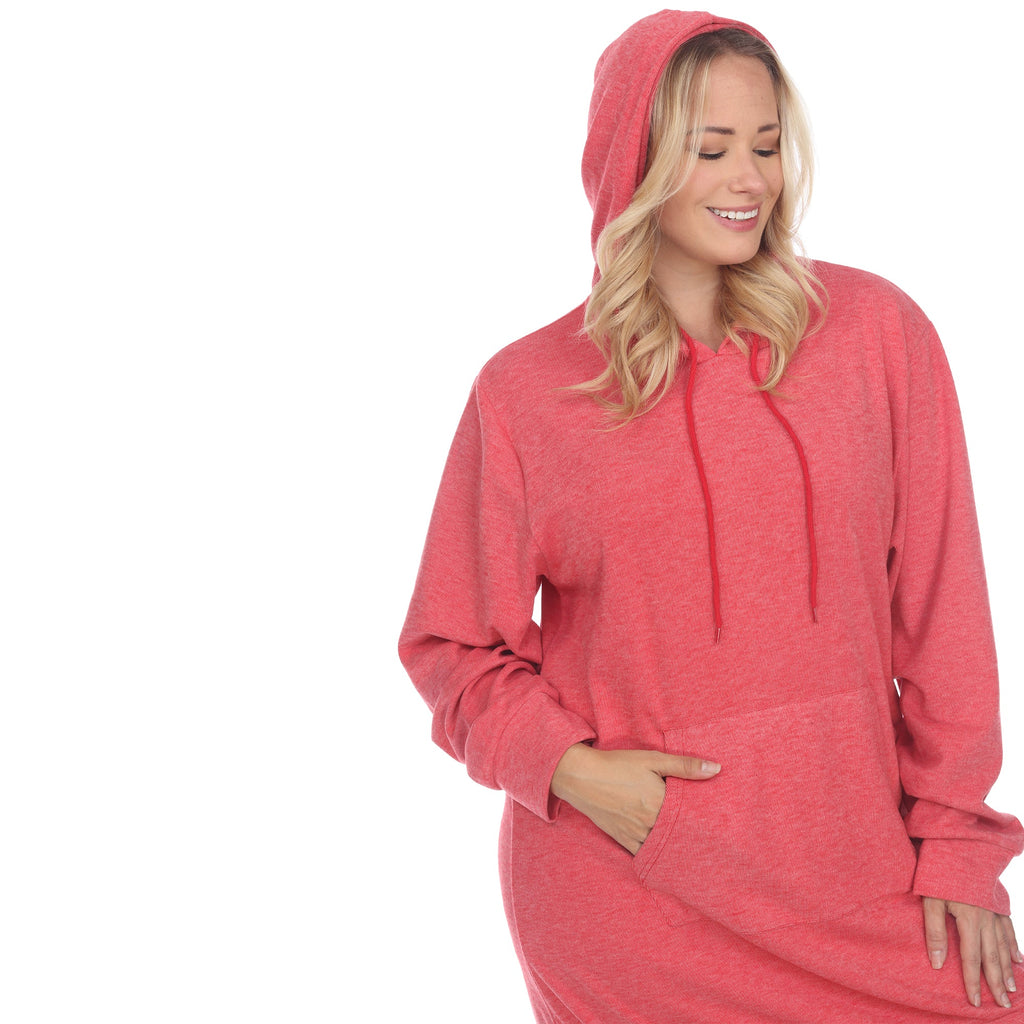 Hoodie Sweatshirt Dress - Plus (7 colors Available)