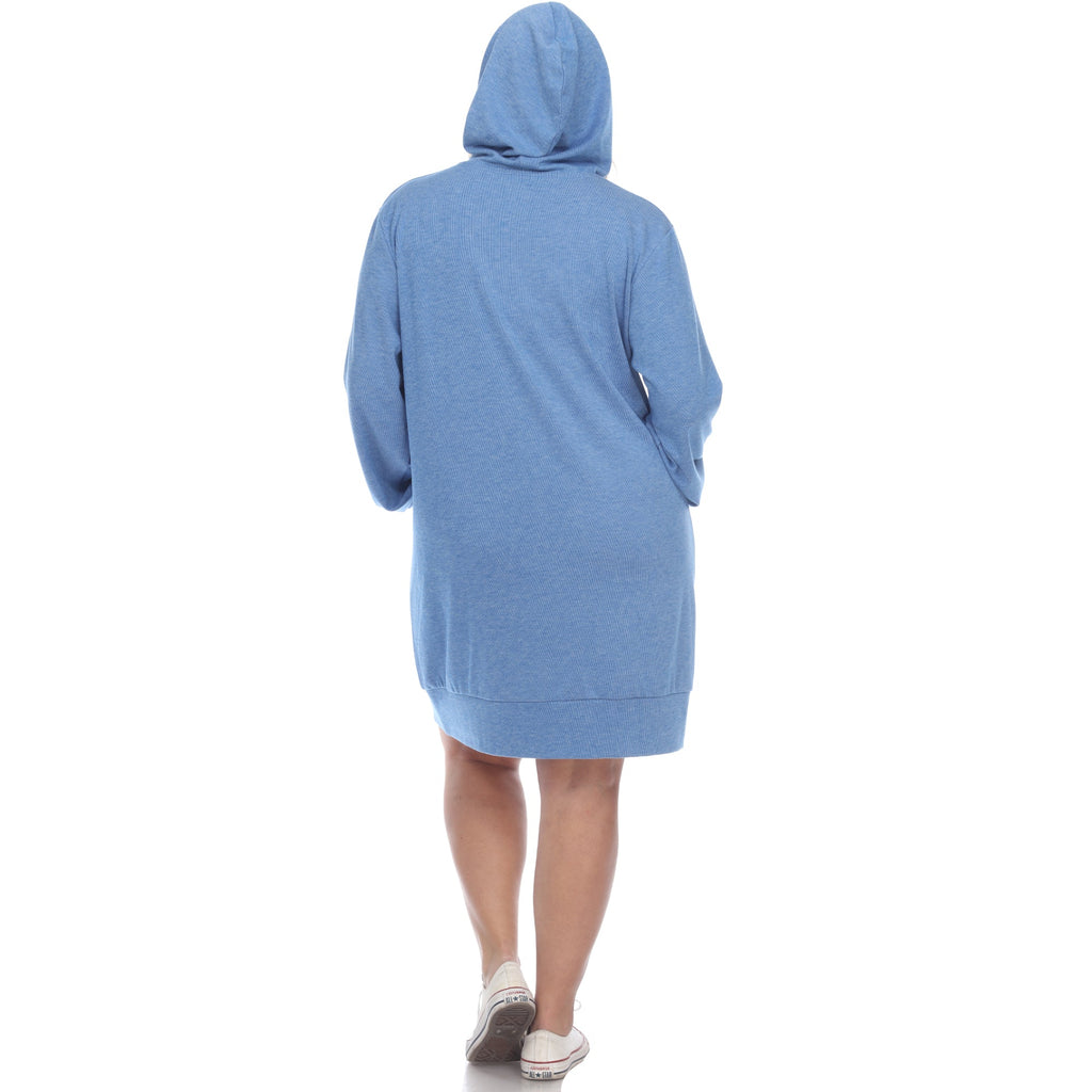 Hoodie Sweatshirt Dress - Plus (7 colors Available)