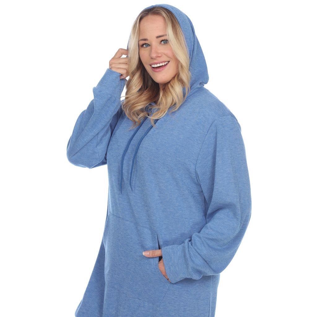 Hoodie Sweatshirt Dress - Plus (7 colors Available)