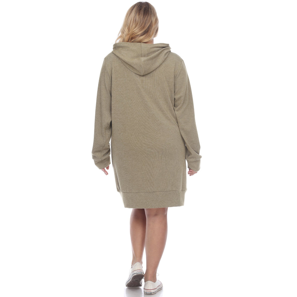 Hoodie Sweatshirt Dress - Plus (7 colors Available)