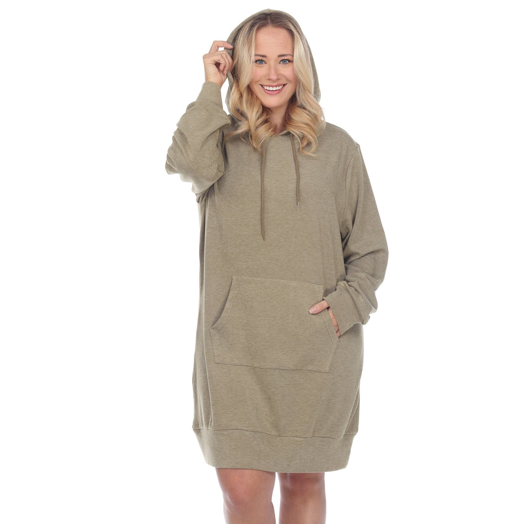 Hoodie Sweatshirt Dress - Plus (7 colors Available)