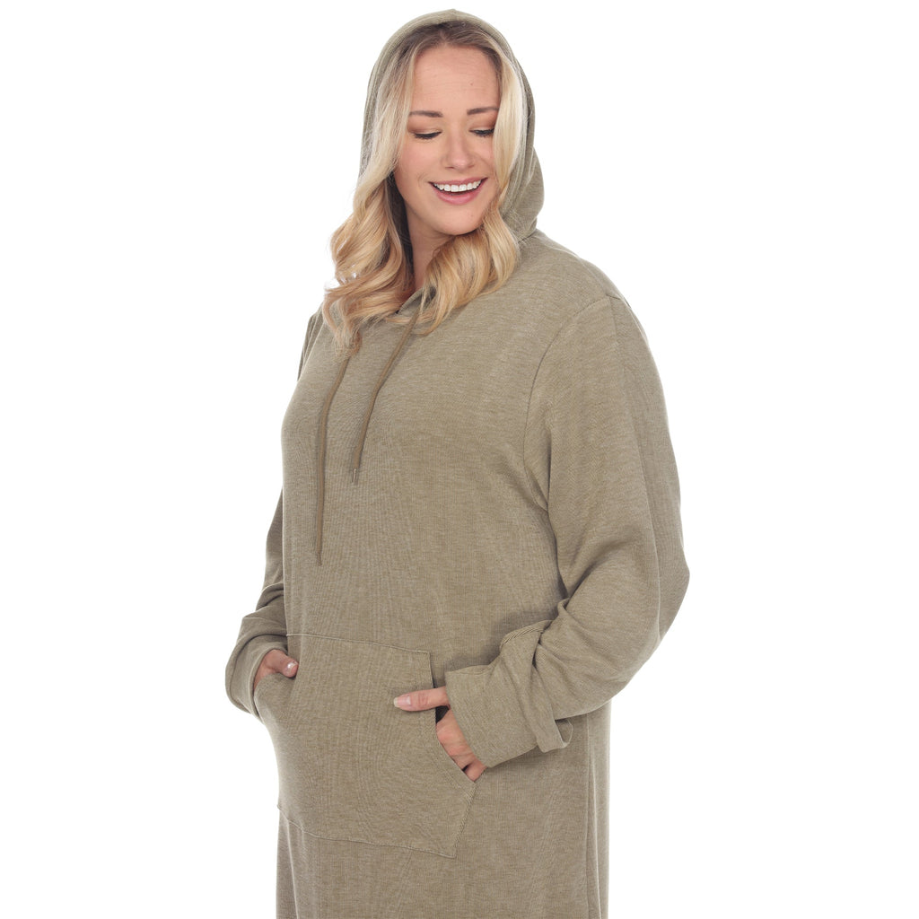 Hoodie Sweatshirt Dress - Plus (7 colors Available)