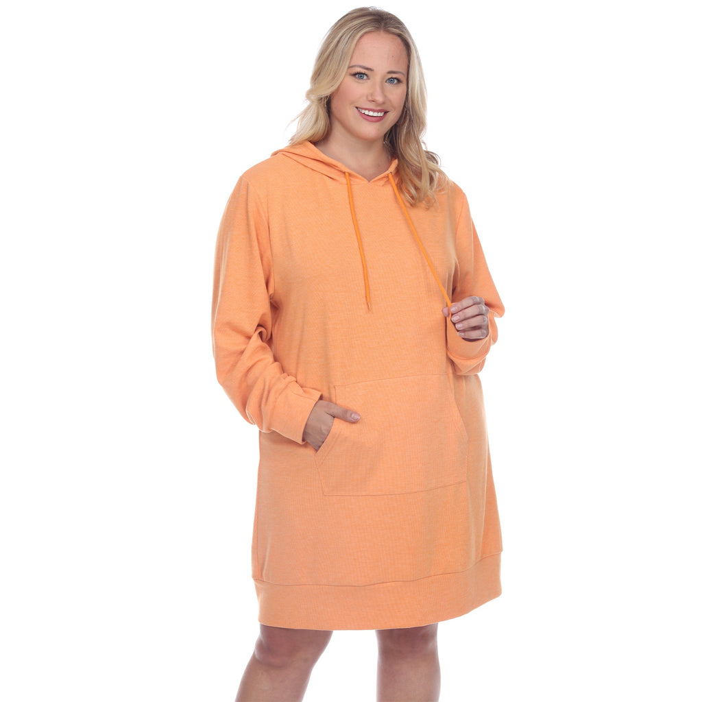 Hoodie Sweatshirt Dress - Plus (7 colors Available)