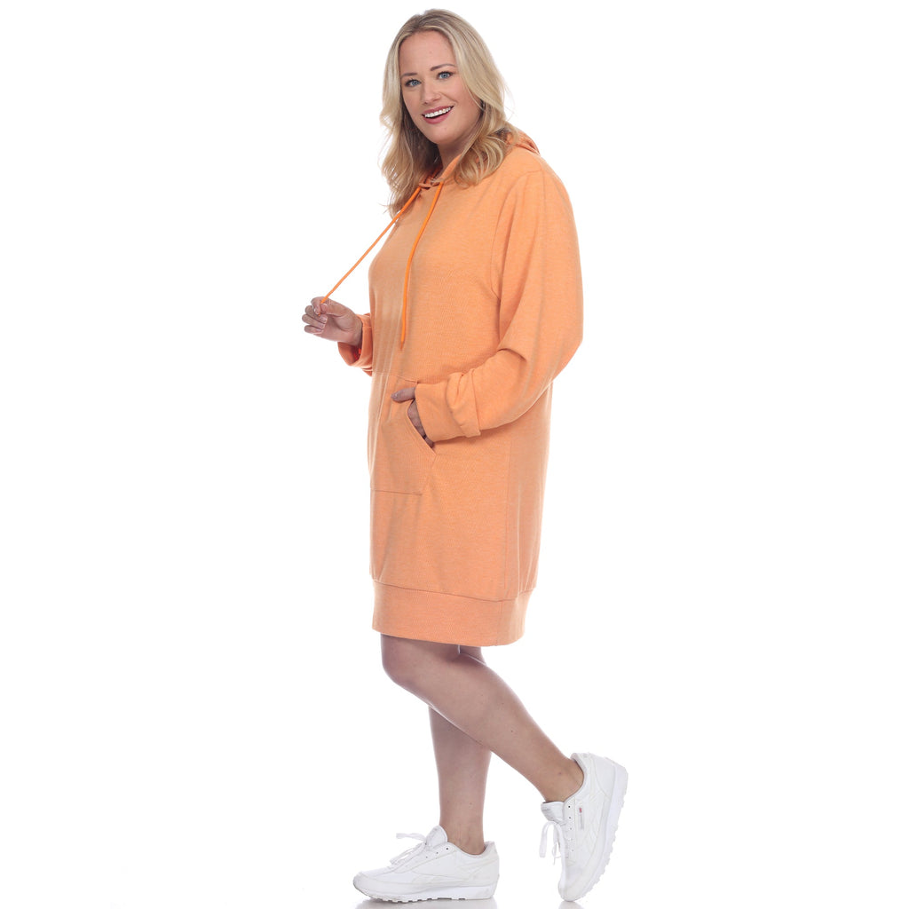 Hoodie Sweatshirt Dress - Plus (7 colors Available)