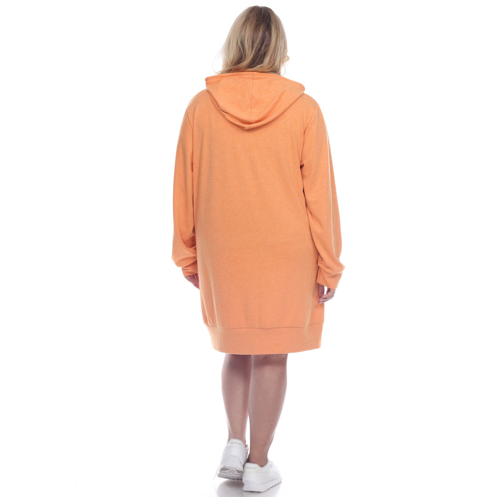 Hoodie Sweatshirt Dress - Plus (7 colors Available)