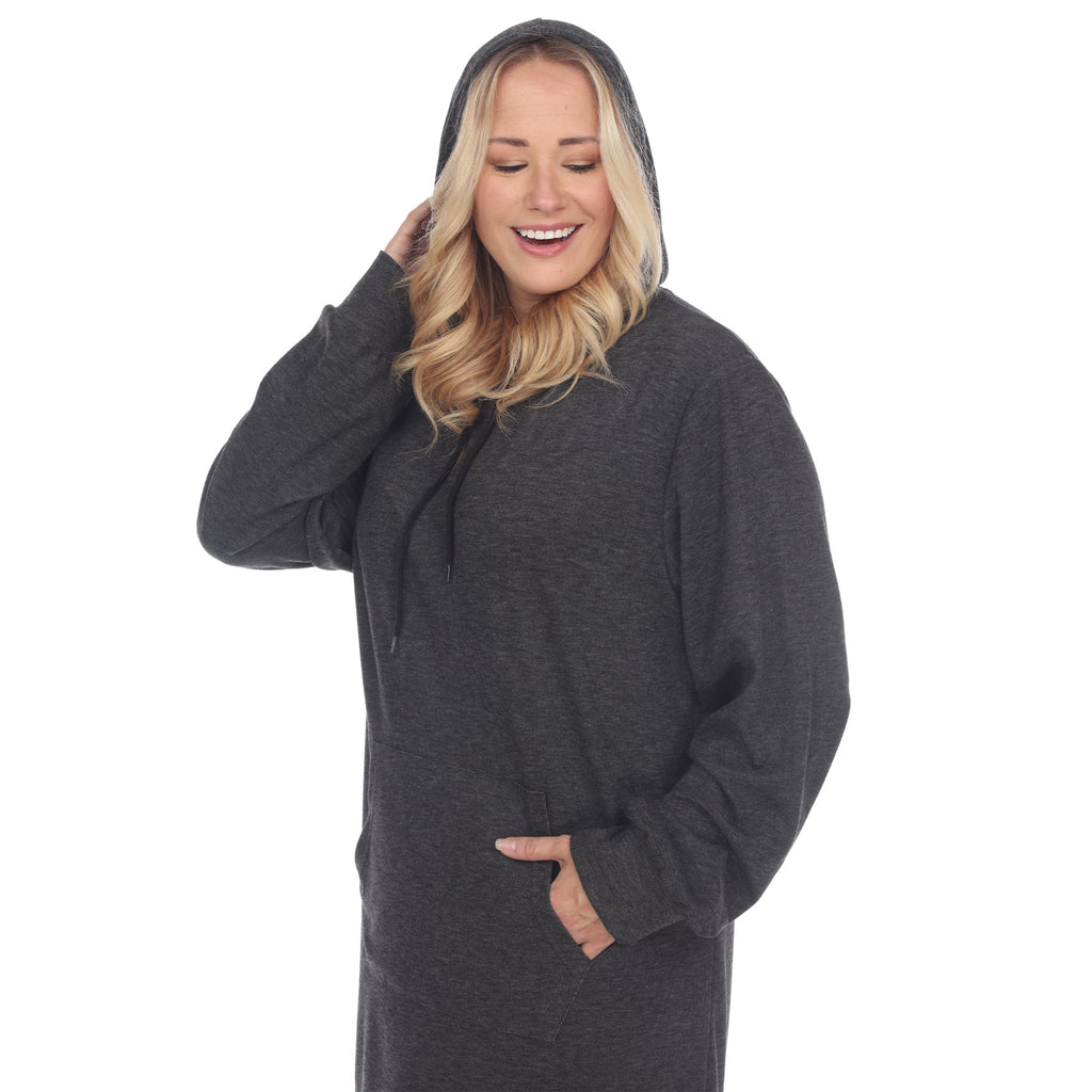 Hoodie Sweatshirt Dress - Plus (7 colors Available)