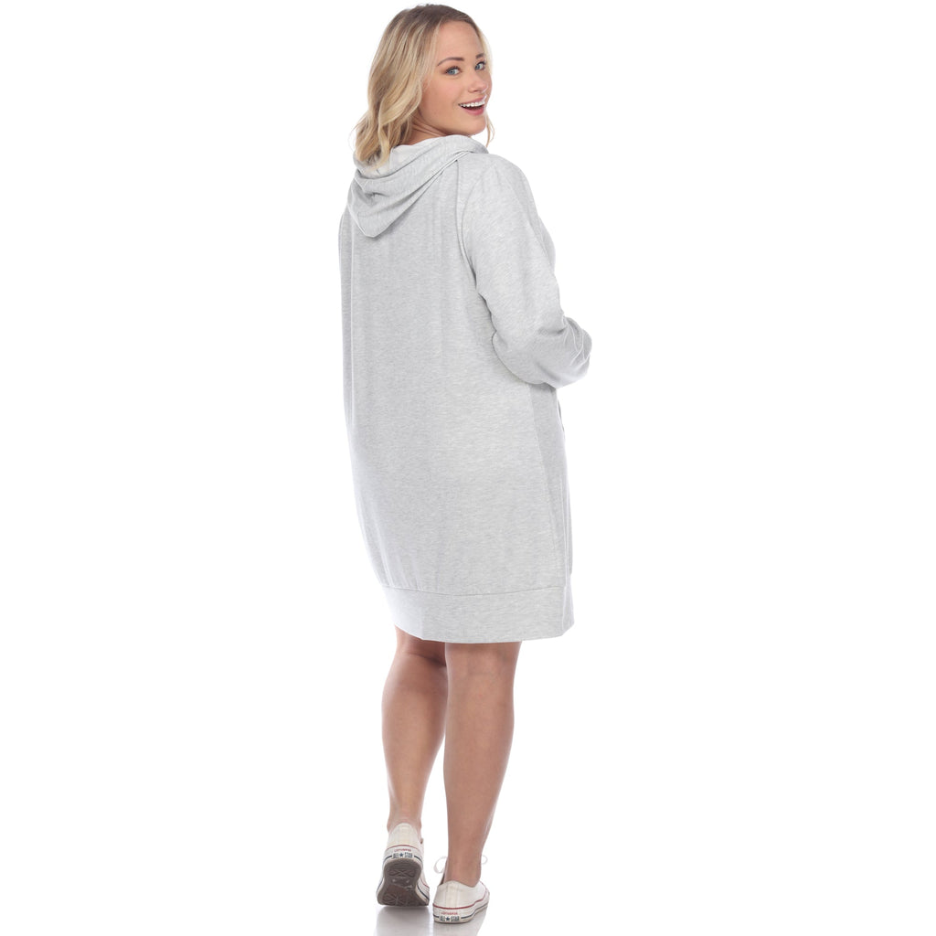 Hoodie Sweatshirt Dress - Plus (7 colors Available)