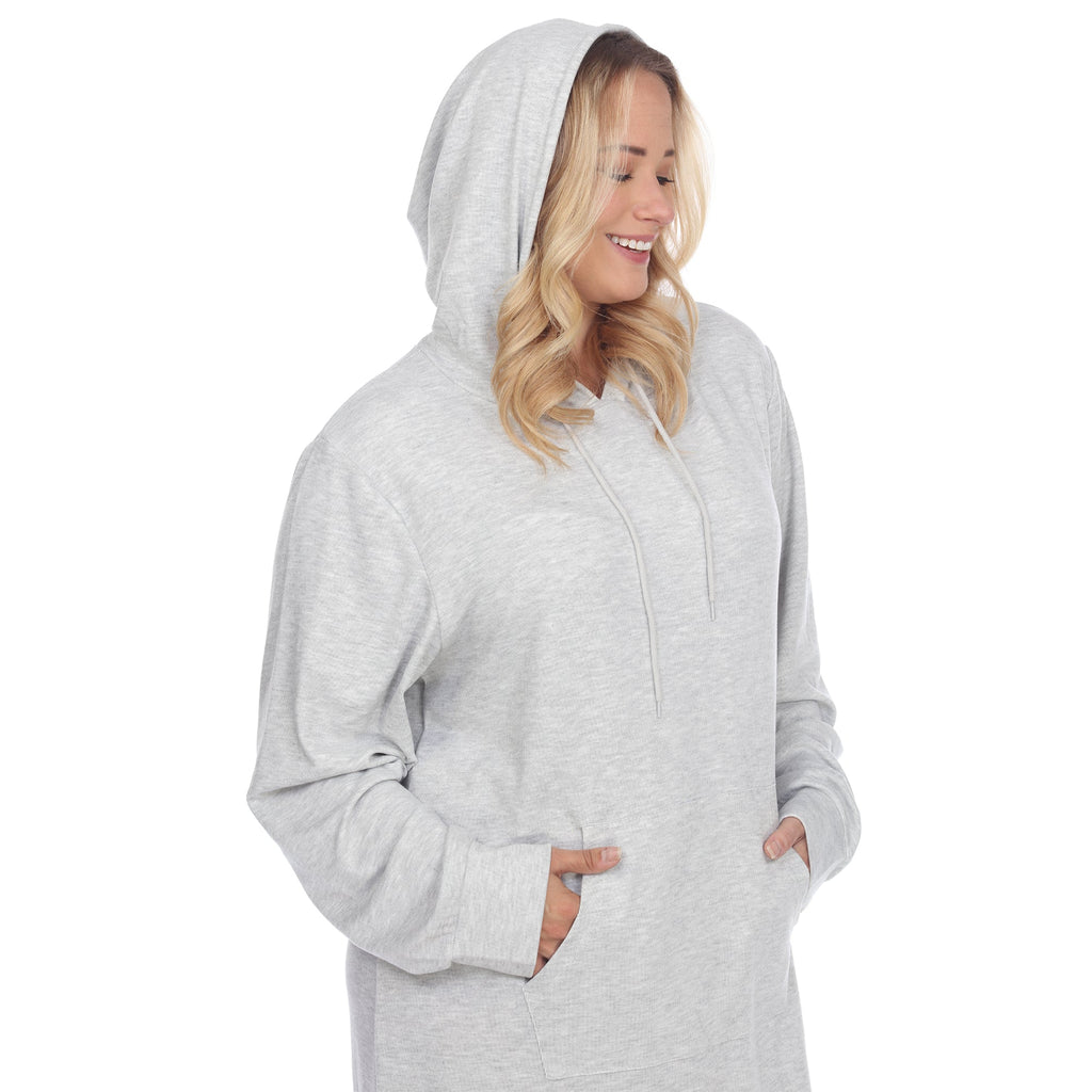 Hoodie Sweatshirt Dress - Plus (7 colors Available)