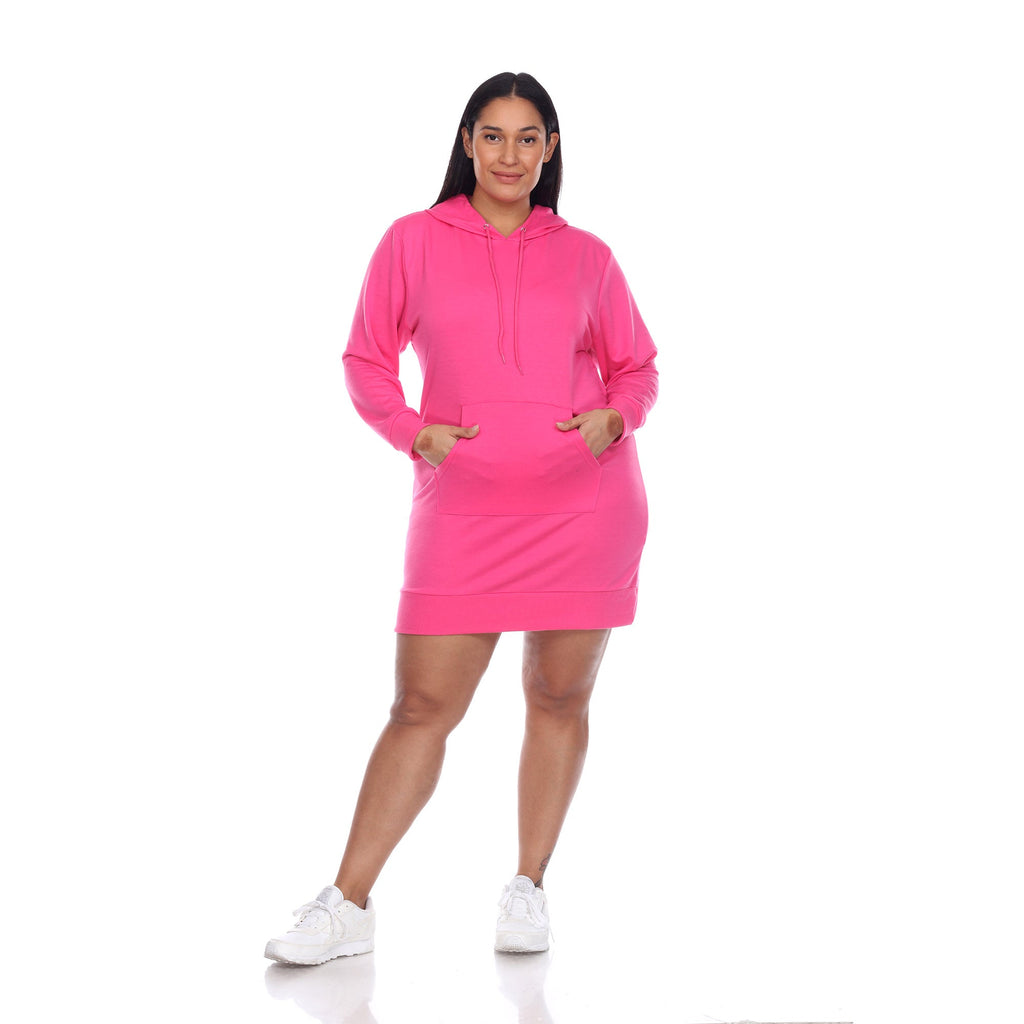 Hoodie Sweatshirt Dress - Plus (7 colors Available)