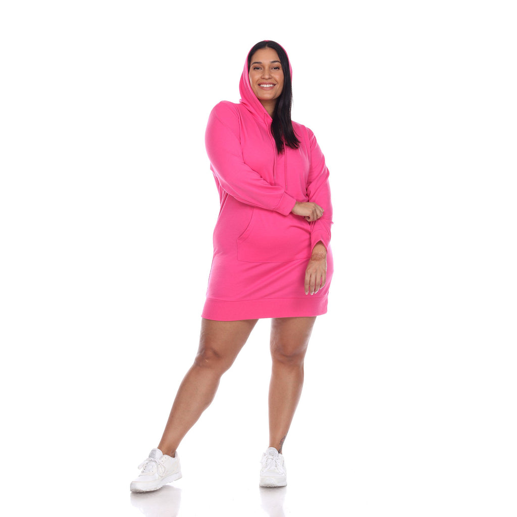 Hoodie Sweatshirt Dress - Plus (7 colors Available)