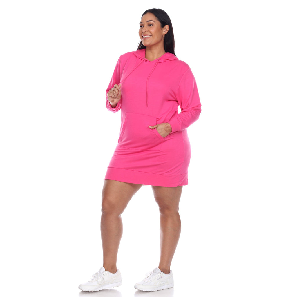 Hoodie Sweatshirt Dress - Plus (7 colors Available)