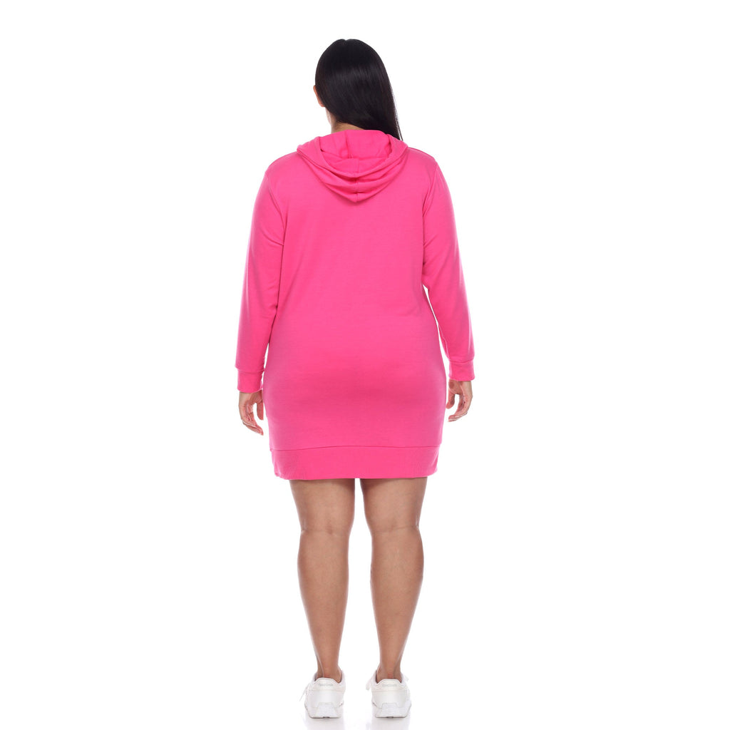 Hoodie Sweatshirt Dress - Plus (7 colors Available)