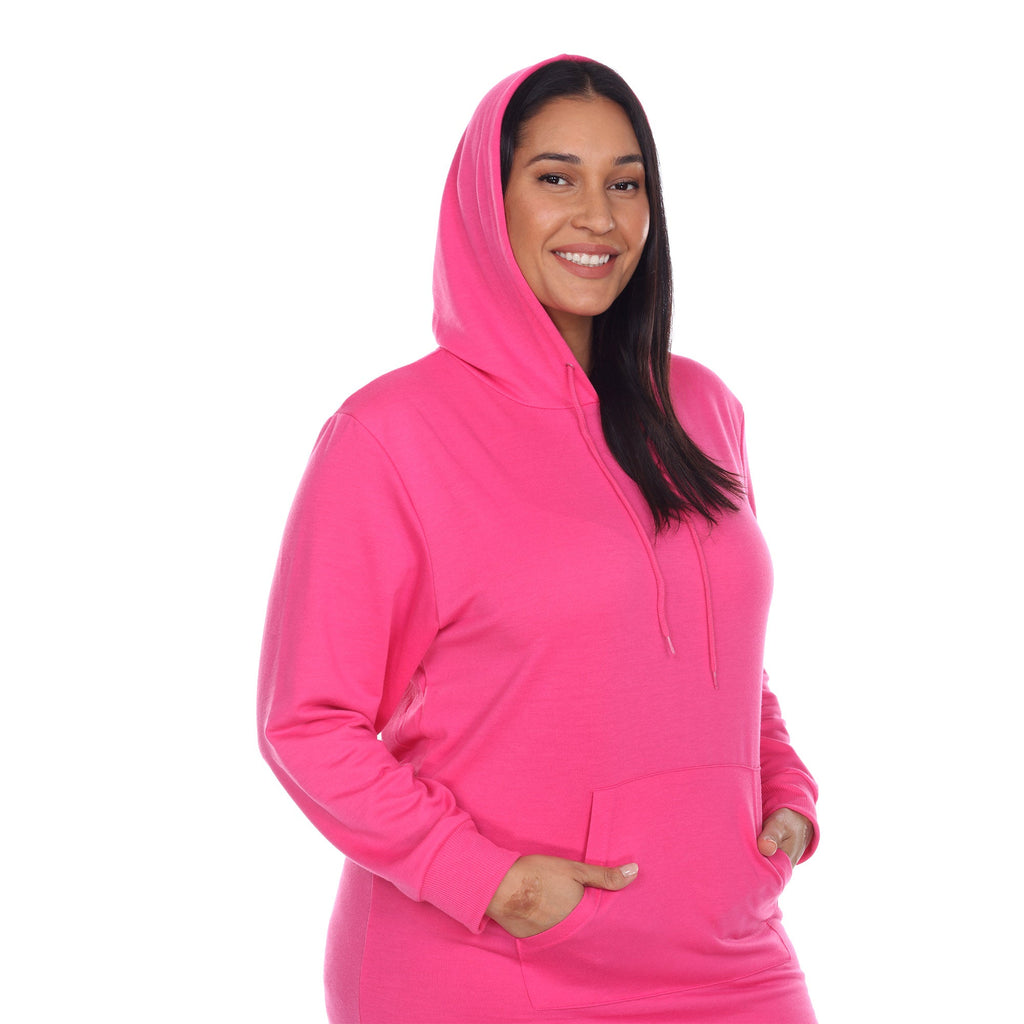 Hoodie Sweatshirt Dress - Plus (7 colors Available)