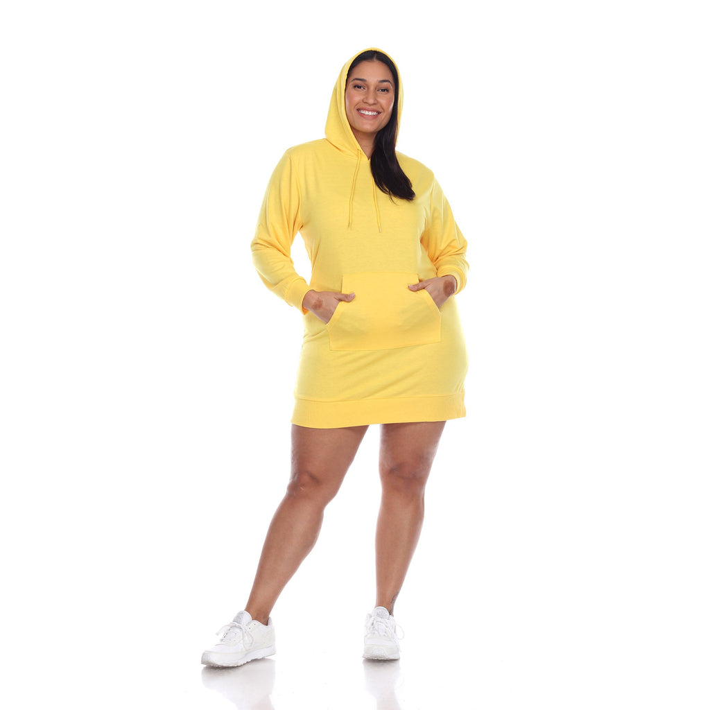 Hoodie Sweatshirt Dress - Plus (7 colors Available)