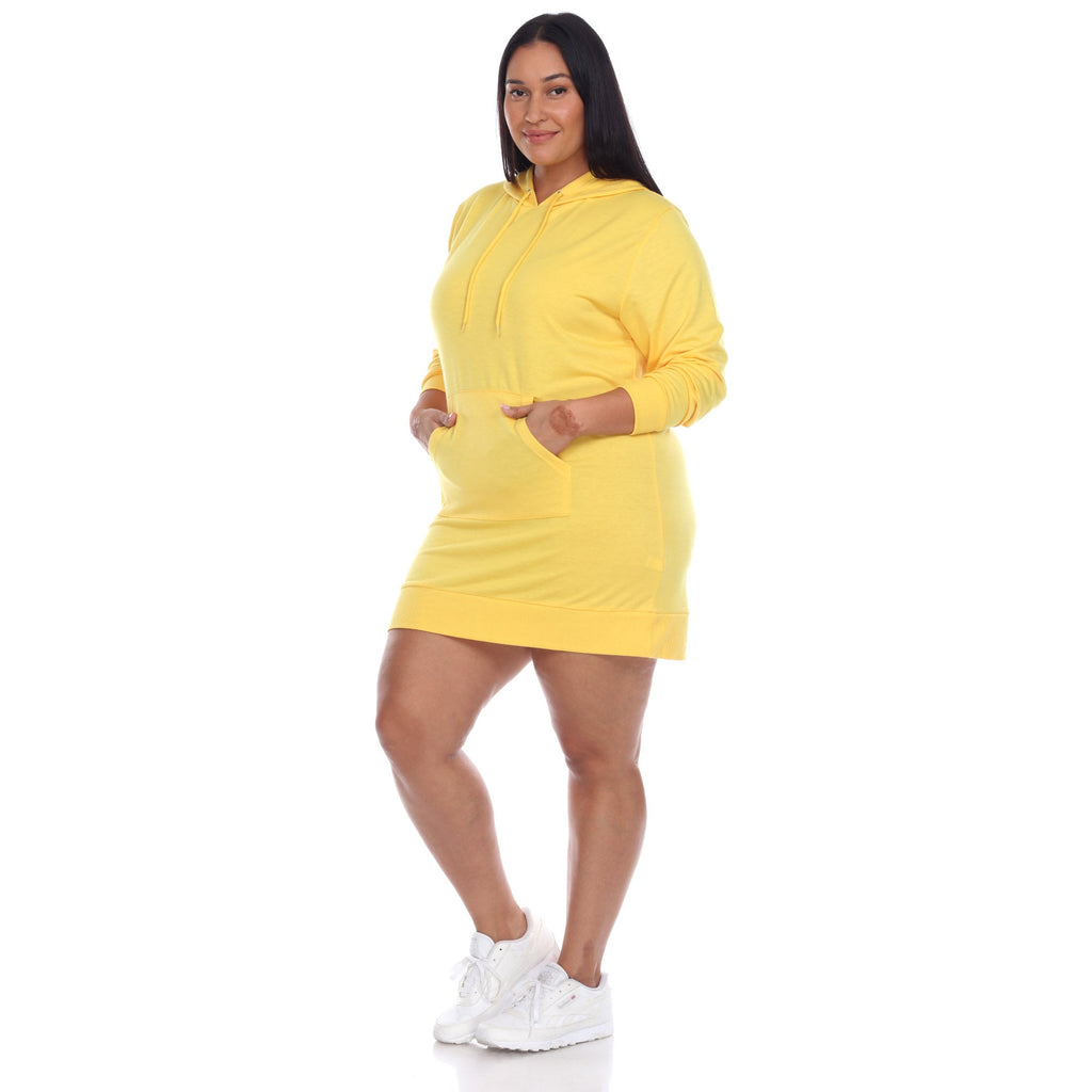 Hoodie Sweatshirt Dress - Plus (7 colors Available)