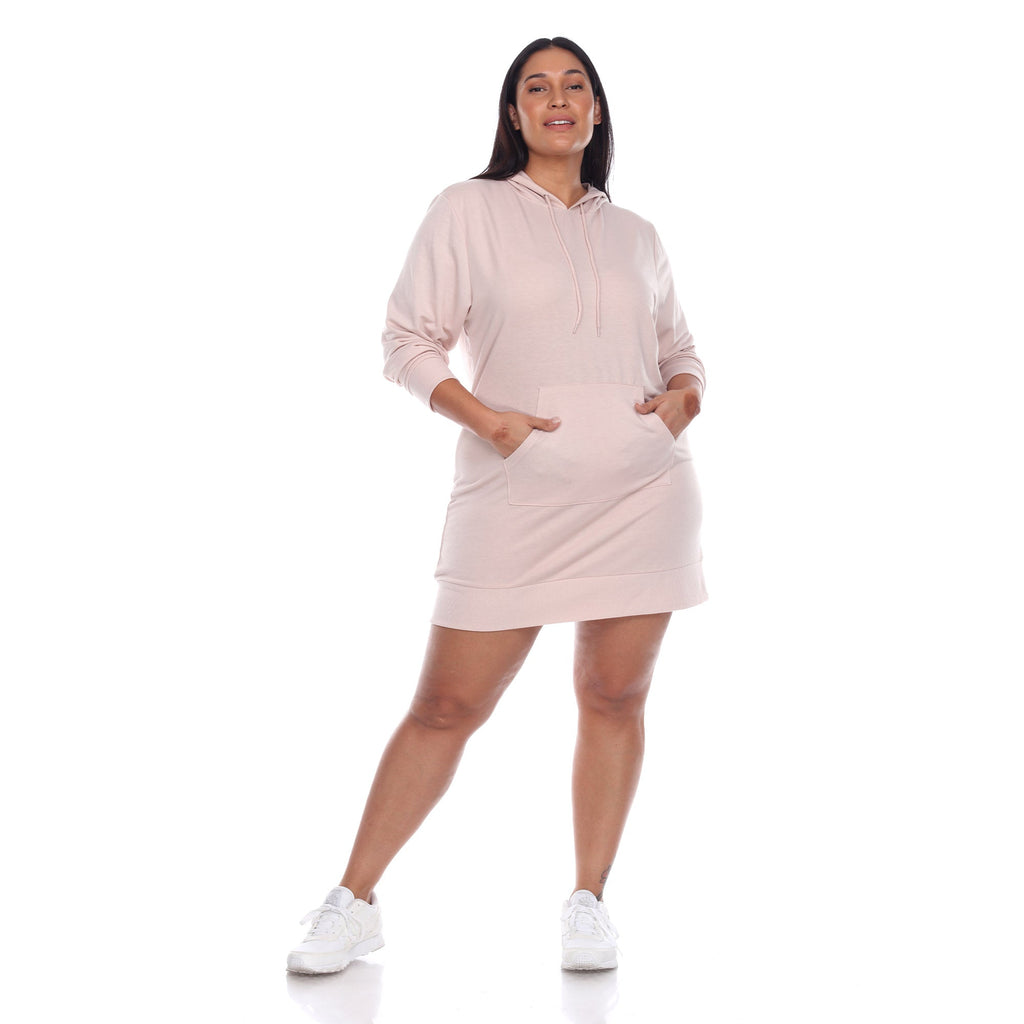 Hoodie Sweatshirt Dress - Plus (7 colors Available)