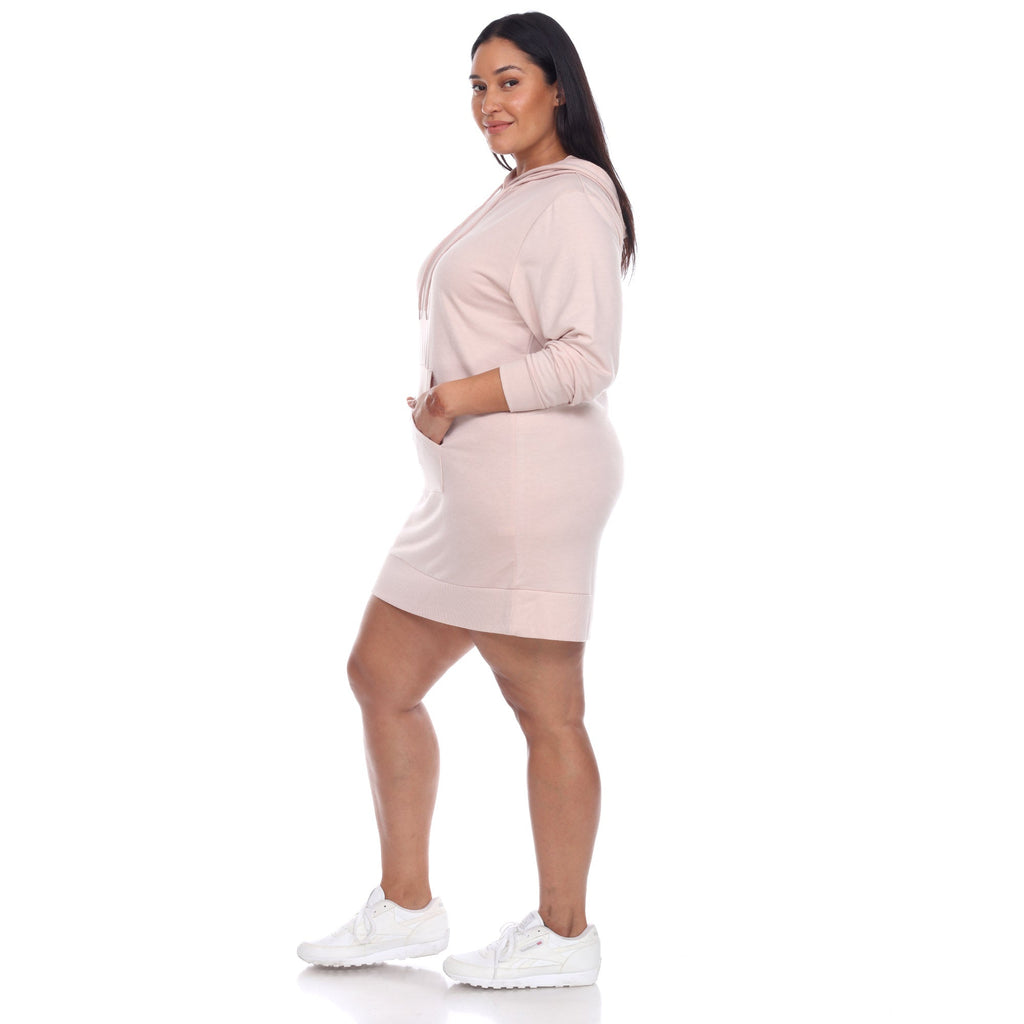 Hoodie Sweatshirt Dress - Plus (7 colors Available)