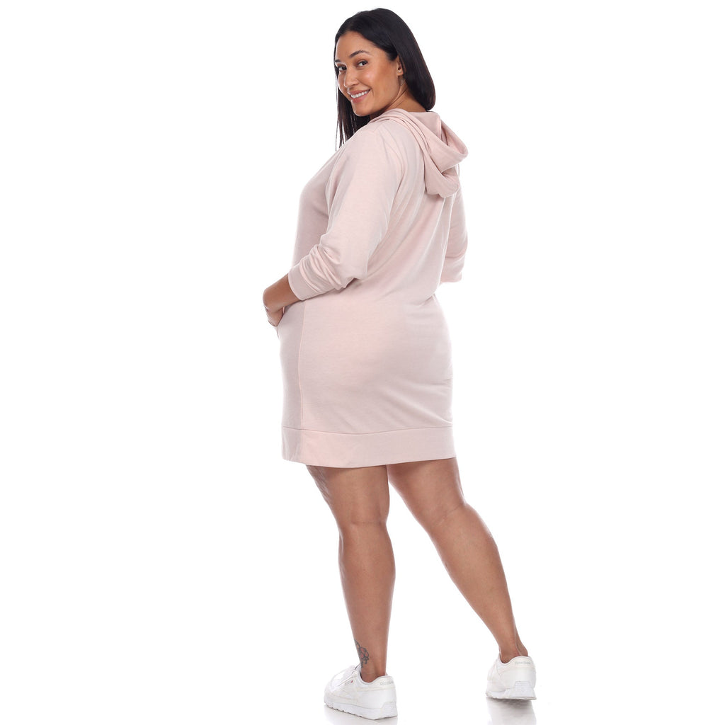 Hoodie Sweatshirt Dress - Plus (7 colors Available)