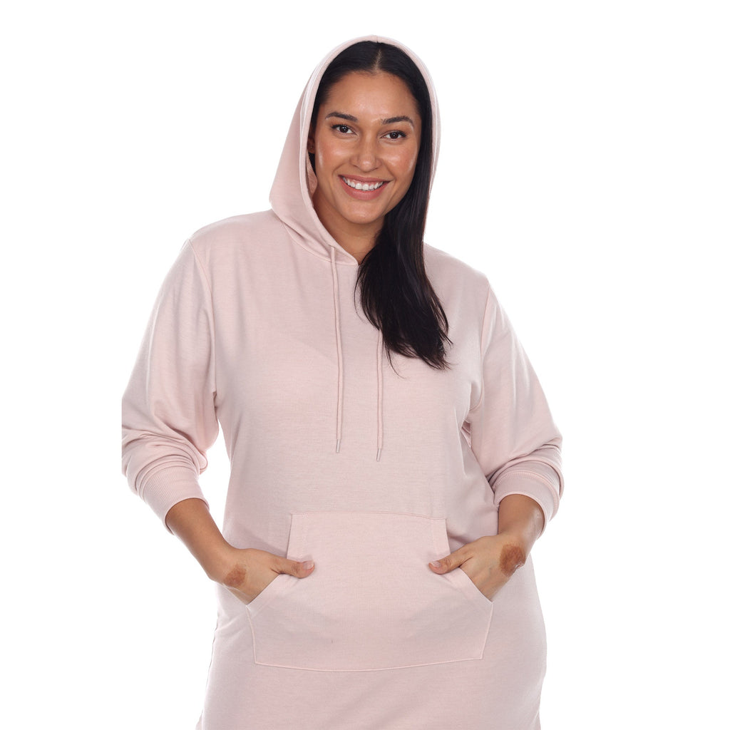 Hoodie Sweatshirt Dress - Plus (7 colors Available)