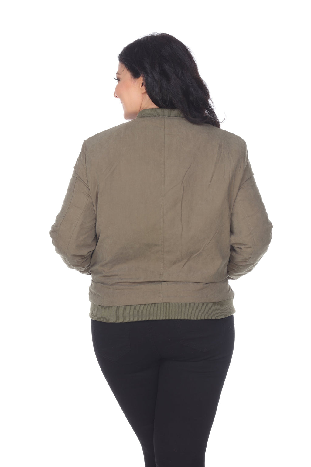 White Mark Women's Bomber Jacket - Plus